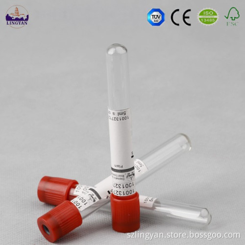 red cap vacum coagulation tube 5 ml size